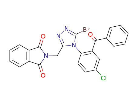 Molecular Structure of 62893-27-0 (1H-Isoindole-1,3(2H)-dione,
2-[[4-(2-benzoyl-4-chlorophenyl)-5-bromo-4H-1,2,4-triazol-3-yl]methyl]-)