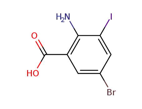 Molecular Structure of 6288-59-1 (2-AMINO-5-BROMO-3-IODOBENZOIC ACID)