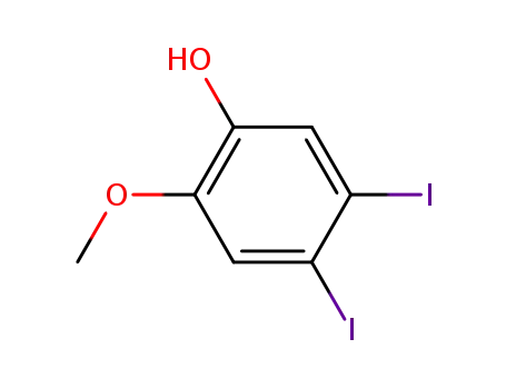 Molecular Structure of 288387-66-6 (Phenol, 4,5-diiodo-2-methoxy-)