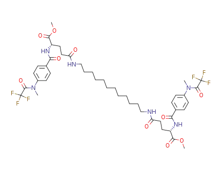 Molecular Structure of 501019-78-9 (1,12-di-(4-(4S)-methoxycarbonyl-4-[4-(methyl(trifluoroacetyl)amino)benzoylamino]butyrylamino)dodecane)
