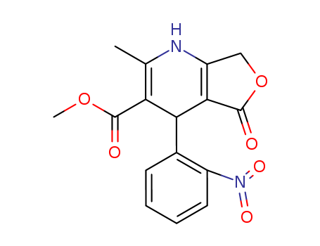 Furo[3,4-b]pyridine-3-carboxylic acid,
1,4,5,7-tetrahydro-2-methyl-4-(2-nitrophenyl)-5-oxo-, methyl ester
