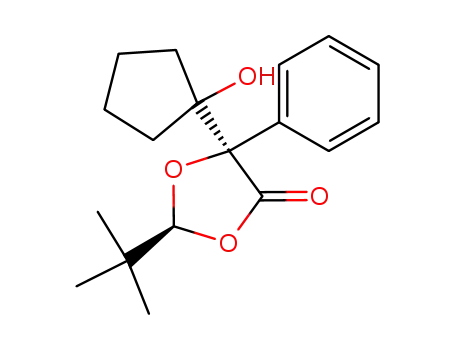 Molecular Structure of 302842-80-4 (1,3-Dioxolan-4-one,
2-(1,1-dimethylethyl)-5-(1-hydroxycyclopentyl)-5-phenyl-, (2S,5R)-)