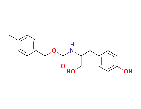 Molecular Structure of 60142-68-9 (Carbamic acid, [2-hydroxy-1-[(4-hydroxyphenyl)methyl]ethyl]-,
(4-methylphenyl)methyl ester)