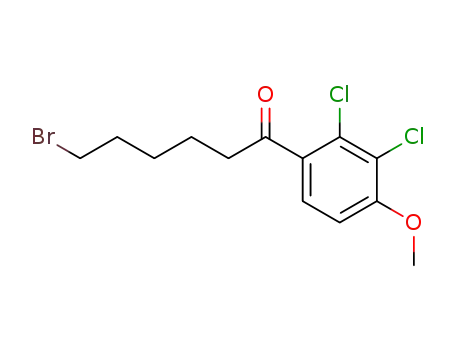 Molecular Structure of 53107-64-5 (1-Hexanone, 6-bromo-1-(2,3-dichloro-4-methoxyphenyl)-)