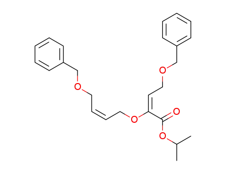 Molecular Structure of 847228-87-9 (2-Butenoic acid,
4-(phenylmethoxy)-2-[[(2Z)-4-(phenylmethoxy)-2-butenyl]oxy]-,
1-methylethyl ester, (2E)-)