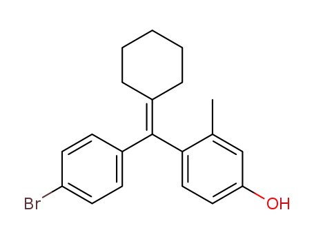 Molecular Structure of 843661-28-9 (Phenol, 4-[(4-bromophenyl)cyclohexylidenemethyl]-3-methyl-)