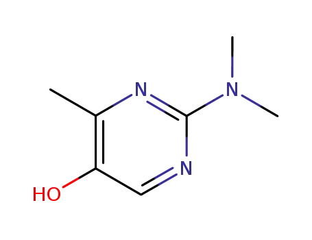 Molecular Structure of 92635-40-0 (5-Pyrimidinol, 2-(dimethylamino)-4-methyl-)