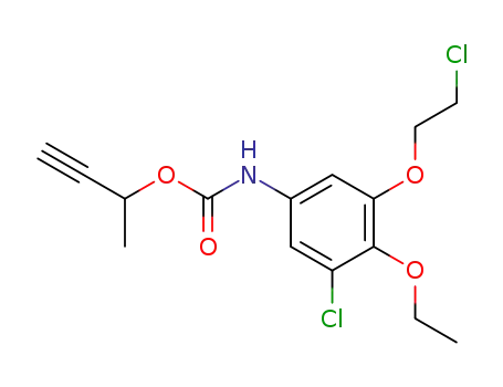 Carbamic acid, [3-chloro-5-(2-chloroethoxy)-4-ethoxyphenyl]-,
1-methyl-2-propynyl ester