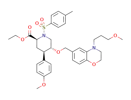 (2S,4R,5R)-4-(4-methoxy-phenyl)-5-[4-(3-methoxy-propyl)-3,4-dihydro-2H-benzo[1,4]oxazin-6-ylmethoxy]-1-(toluene-4-sulfonyl)-piperidine-2-carboxylic acid ethyl ester