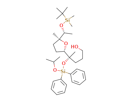 (1''R,2'S,4R,5'S)-4-<<(diphenylisopropoxy)silyl>oxy>-4-<5'-<1''-<(tert-butyldimethylsilyl)oxy>ethyl>-2',3',4',5'-tetrahydro-5'-methylfuran-2'-yl>-1-pentanol