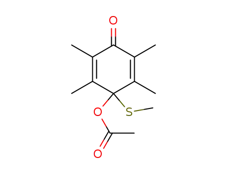 2,5-Cyclohexadien-1-one,
4-(acetyloxy)-2,3,5,6-tetramethyl-4-(methylthio)-