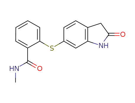 Molecular Structure of 919103-47-2 (Benzamide, 2-[(2,3-dihydro-2-oxo-1H-indol-6-yl)thio]-N-methyl-)