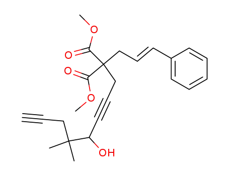 9,9-bis(methoxycarbonyl)-4,4-dimethyl-12-phenyl-(1E)-dodecene-1,6-diyn-5-ol