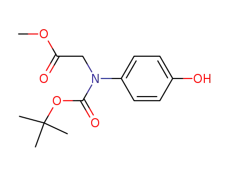 Molecular Structure of 1101105-15-0 ((R)-N-(tert-butoxycarbonyl)-4-hydroxyphenylglycine methyl ester)