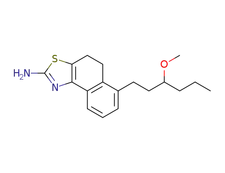 Molecular Structure of 844849-86-1 (Naphtho[1,2-d]thiazol-2-amine, 4,5-dihydro-6-(3-methoxyhexyl)-)
