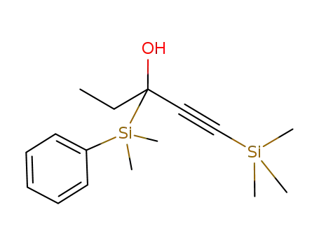 Molecular Structure of 918138-94-0 (1-Pentyn-3-ol, 3-(dimethylphenylsilyl)-1-(trimethylsilyl)-)
