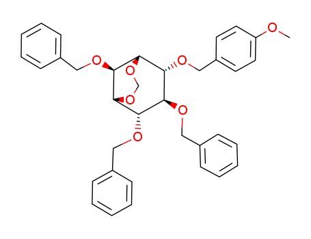 Molecular Structure of 196302-86-0 (myo-Inositol, 4-O-(4-methoxyphenyl)methyl-1,3-O-methylene-2,5,6-tris-O-(phenylmethyl)-)