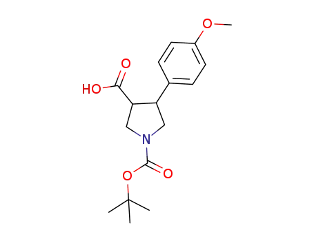 Molecular Structure of 851484-94-1 (4-(4-METHOXY-PHENYL)-PYRROLIDINE-1,3-DICARBOXYLIC ACID 1-TERT-BUTYL ESTER)