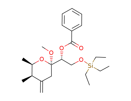 Benzoic acid (R)-1-((2R,5R,6R)-2-methoxy-5,6-dimethyl-4-methylene-tetrahydro-pyran-2-yl)-2-triethylsilanyloxy-ethyl ester