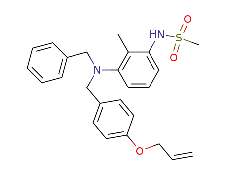 Molecular Structure of 448953-11-5 (N-{3-[[4-(allyloxy)benzyl](benzyl)amino]-2-methylphenyl}methanesulfonamide)