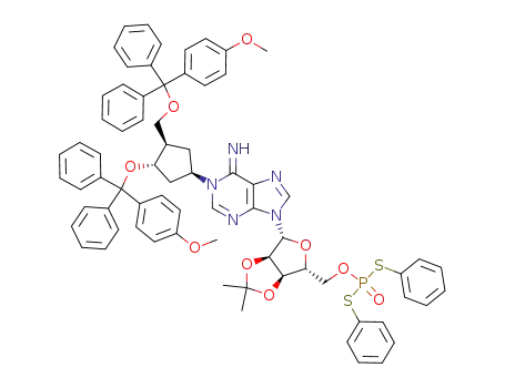 N-1-[(1R,3S,4R)-3-(monomethoxytrityloxy)-4-{(5-monomethoxytrityl)oxymethyl}cyclopentyl]-5'-O-{bis(phenylthio)phosphoryl}-2',3'-O-isopropylideneadenosine