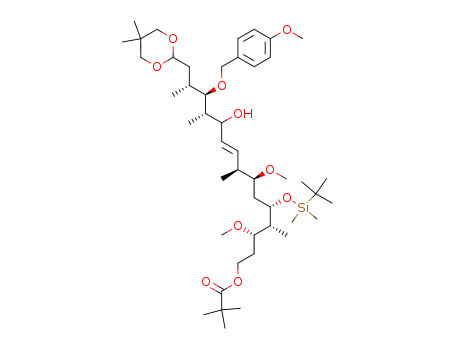 (3R,4R,5R,9S,12S,13R,14S)-(E)-12-(tert-butyldimethylsilyloxy)-6-hydroxy-10,14-dimethoxy-4-(para-methoxybenzyloxy)-3,5,9,13-tetramethyl-16-trimethylacetyloxy-hexadec-7-en-1-al 2,2-dimethyl-1,3-propanediol acetal