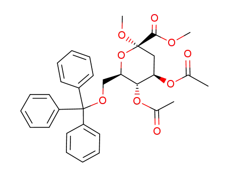 Methyl (methyl 4,5-di-O-acetyl-7-O-trityl-3-deoxy-D-arabino-heptulopyranosid)onate