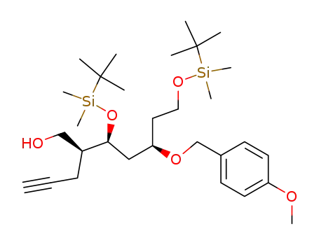 (2S,3S,5R)-3,7-bis-(tert-butyldimethylsilyloxy)-5-(4-methoxybenzyloxy)-2-(prop-2-ynyl)heptan-1-ol