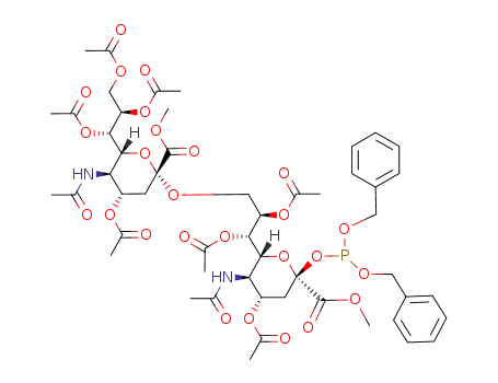 dibenzyl [methyl O-(methyl 5-acetamido-4,7,8,9-tetra-O-acetyl-3,5-dideoxy-D-glycero-α-D-galacto-2-nonulopyranosylonate)-(2->9)-5-acetamido-4,7,8-tri-O-acetyl-3,5-dideoxy-D-glycero-β-D-galacto-2-nonulopyranosylonate] phosphite