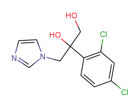 Molecular Structure of 83338-21-0 (1,2-Propanediol, 2-(2,4-dichlorophenyl)-3-(1H-imidazol-1-yl)-)