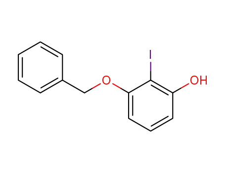 Molecular Structure of 140201-75-8 (Phenol, 2-iodo-3-(phenylmethoxy)-)
