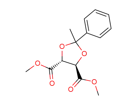 Molecular Structure of 104333-83-7 ((2R,3R)-2,3-O-(1-PHENYLETHYLIDENE)-L-TARTARIC ACID DIMETHYL ESTER)