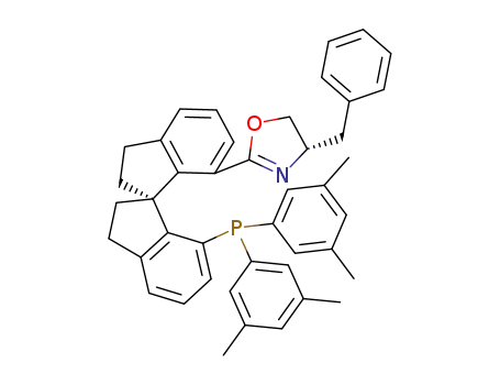 Molecular Structure of 913829-90-0 (Oxazole,2-[(1S)-7'-[bis(3,5-dimethylphenyl)phosphino]-2,2',3,3'-tetrahydro-1,1'-spirobi[1H-inden]-7-yl]-4,5-dihydro-4-(phenylmethyl)-,(4S)-)
