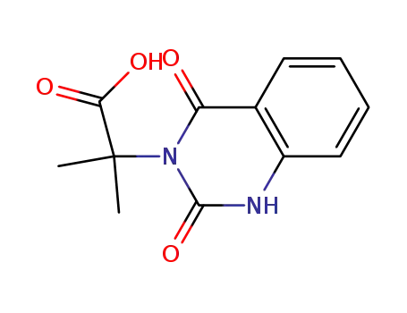 Molecular Structure of 221541-28-2 (3(2H)-Quinazolineacetic  acid,  1,4-dihydro--alpha-,-alpha--dimethyl-2,4-dioxo-)