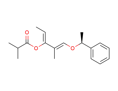 Molecular Structure of 767319-35-7 (Propanoic acid, 2-methyl-,
(1Z)-1-[(1E)-1-methyl-2-[(1S)-1-phenylethoxy]ethenyl]-1-propenyl ester)