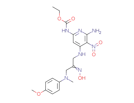 ethyl N-[6-amino-4-[[(2Z)-2-hydroxyimino-3-(4-methoxy-N-methylanilino)propyl]amino]-5-nitropyridin-2-yl]carbamate