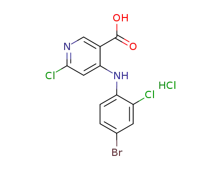 3-Pyridinecarboxylic acid,
4-[(4-bromo-2-chlorophenyl)amino]-6-chloro-, monohydrochloride