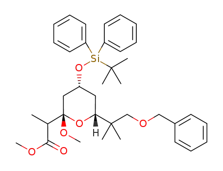 2-[(2S,4R,6R)-6-(2-Benzyloxy-1,1-dimethyl-ethyl)-4-(tert-butyl-diphenyl-silanyloxy)-2-methoxy-tetrahydro-pyran-2-yl]-propionic acid methyl ester
