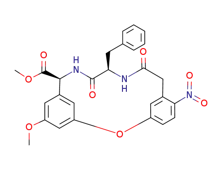 (8S,11R)-11-Benzyl-5-methoxy-16-nitro-10,13-dioxo-2-oxa-9,12-diaza-tricyclo[13.3.1.1<sup>3,7</sup>]icosa-1<sup>(18)</sup>,3,5,7<sup>(20)</sup>,15<sup>(19)</sup>,16-hexaene-8-carboxylic acid methyl ester