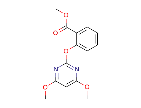 Molecular Structure of 110284-90-7 (Benzoic acid, 2-[(4,6-dimethoxy-2-pyrimidinyl)oxy]-, methyl ester)
