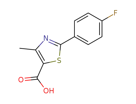 Molecular Structure of 144060-99-1 (2-(4-Fluorophenyl)-4-methyl-5-thiazolecarboxylicacid)