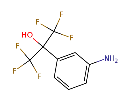 Molecular Structure of 2402-67-7 (2-(3-AMino-phenyl)-1,1,1,3,3,3-hexafluoro-propan-2-ol)