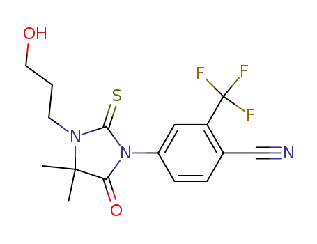 Molecular Structure of 155255-59-7 (4-(4,4-dimethyl-3-(3-hydroxypropyl)-5-oxo-2-thioxo-1-imidazolidinyl)-2-(trifluoromethyl)-benzonitrile)