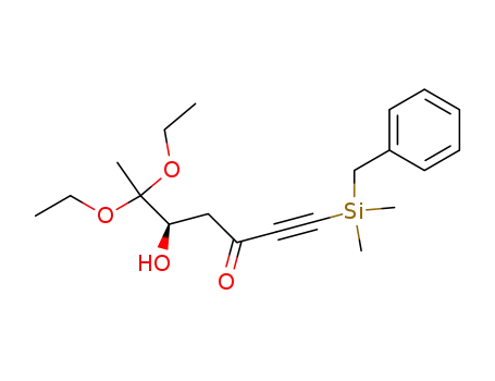 1-Heptyn-3-one, 1-[dimethyl(phenylmethyl)silyl]-6,6-diethoxy-5-hydroxy-,
(5R)-