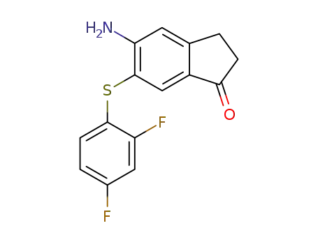 5-amino-6-<(2,4-difluorophenyl)thio>-1-indanone