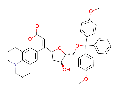8-{5-[bis-(4-methoxy-phenyl)-phenyl-methoxymethyl]-4-hydroxy-tetrahydro-furan-2-yl}-2,3,5,6-tetrahydro-1<i>H</i>,4<i>H</i>-11-oxa-3a-aza-benzo[<i>de</i>]anthracen-10-one