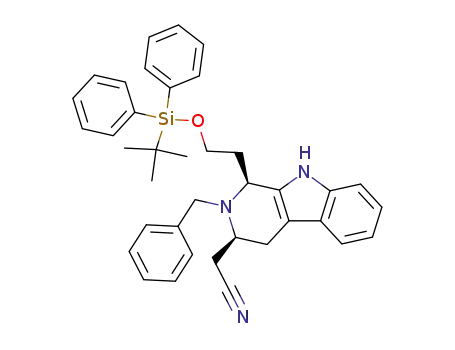 (1S,3S)-2-Benzyl-3-cyanomethyl-1-[2-(tert-butyldiphenylsilyloxy)ethyl]-2,3,4,9-tetrahydro-1H-pyrido[3,4-b]indole