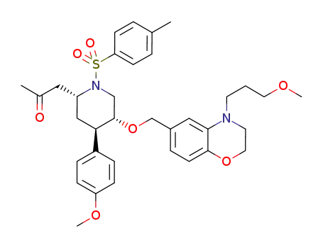(R,S)-1-[(2R,4R,5R)-4-(4-methoxy-phenyl)-5-[4-(3-methoxy-propyl)-3,4-dihydro-2H-benzo[1,4]oxazin-6-ylmethoxy]-1-(toluene-4-sulfonyl)-piperidin-2-yl]-propan-2-one