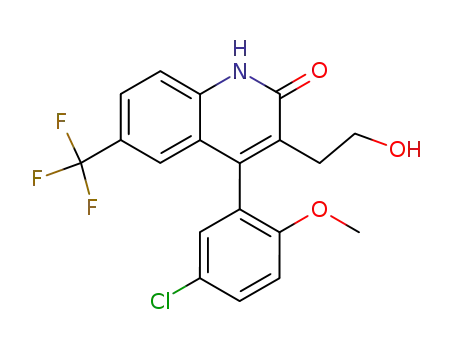 2(1H)-Quinolinone,
4-(5-chloro-2-methoxyphenyl)-3-(2-hydroxyethyl)-6-(trifluoromethyl)-