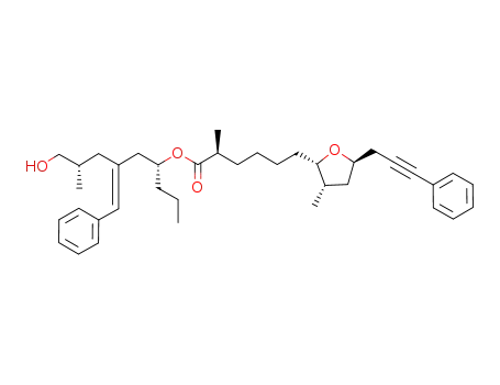 (-)-(2S)-methyl-6-[(3S)-methyl-(5R)-(3-phenylprop-2-ynyl)tetrahydrofuran-(2S)-yl]hexanoic acid 3-benzylidene-6-hydroxy-(5S)-methyl-(1R)-propylhexyl ester